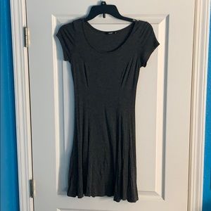 Grey fitted skater dress